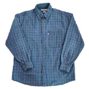 Robert Stock Blue & Brown Plaid Button-Up Shirt